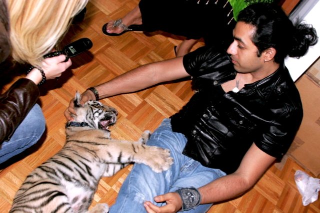 Anand Jon playing with cub