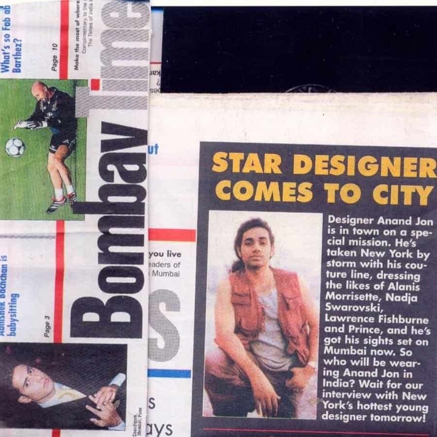 Anand Jon BombayTimes Star Designer