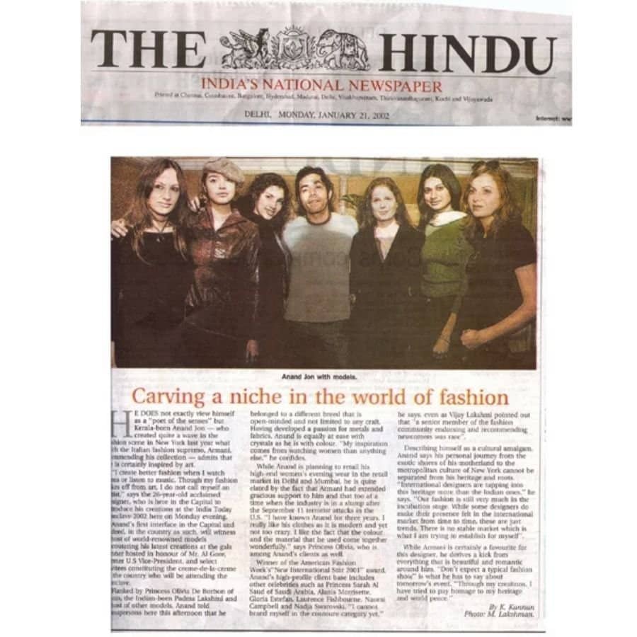 Anand Jon In The Hindu Jan 2k2