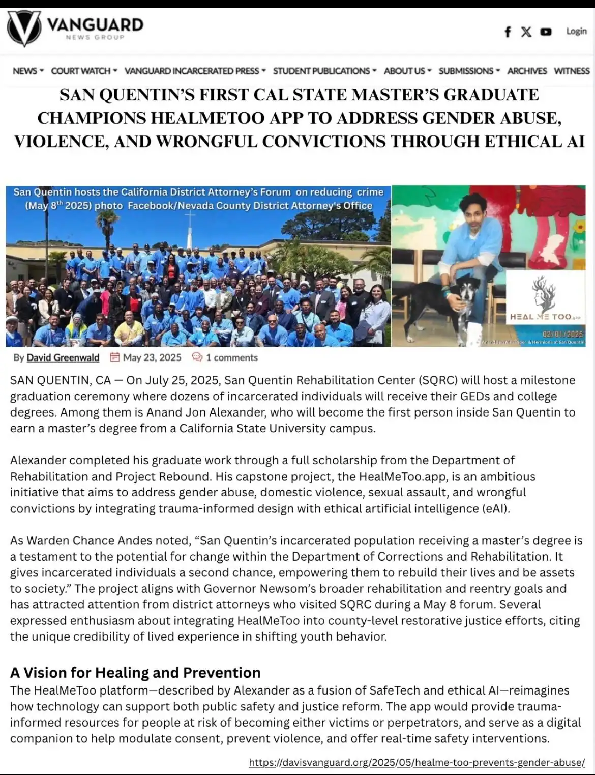 Anand Jon SanQuintin News Coverage Vanguardnews Group