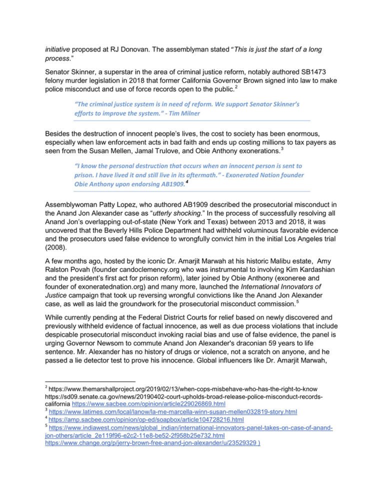 CALIFORNIA WELCOMES “REFORM-A-NATION” CAMPAIGN TO REVERSE WRONGFUL CONVICTIONS AND UCLA LAW SCHOOL’S CALL TO END MASS INCARCERATION.